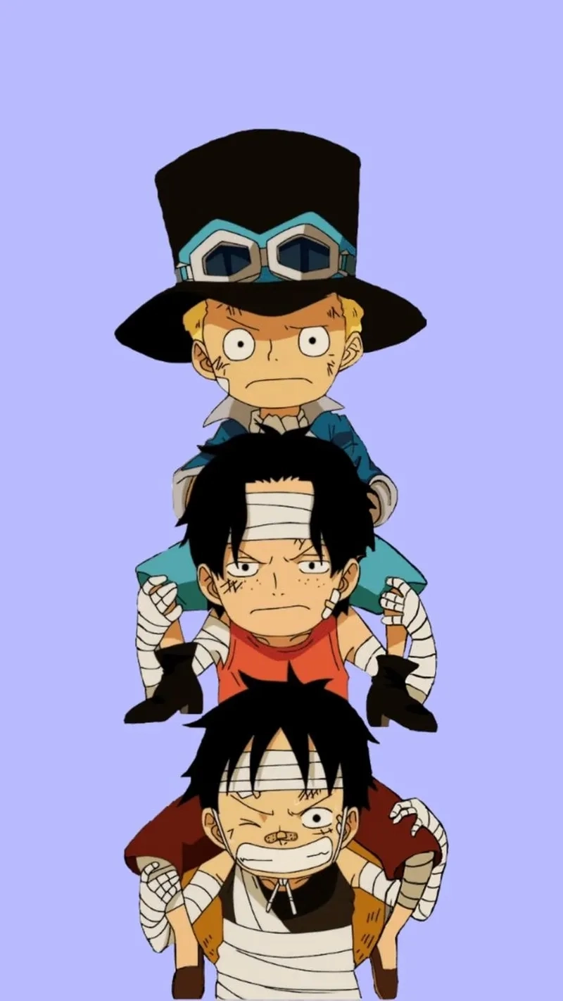 Luffy Ace Sabo cute trong khoảnh khắc thời thơ ấu