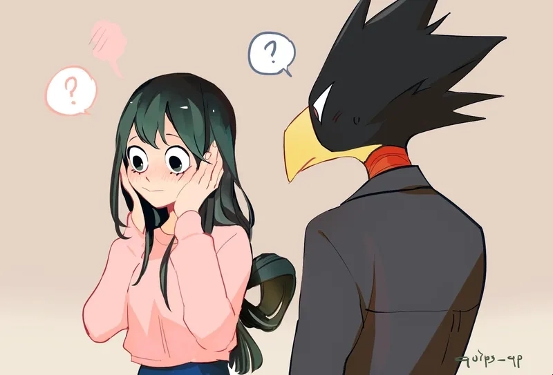 Tsuyu x Tokoyami thể hiện sự kết hợp ăn ý và đáng yêu