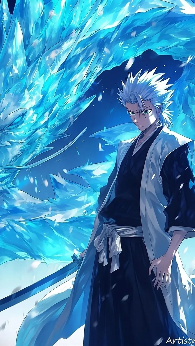 Anime Toshiro Hitsugaya nổi bật với những chiêu thức mãn nhãn