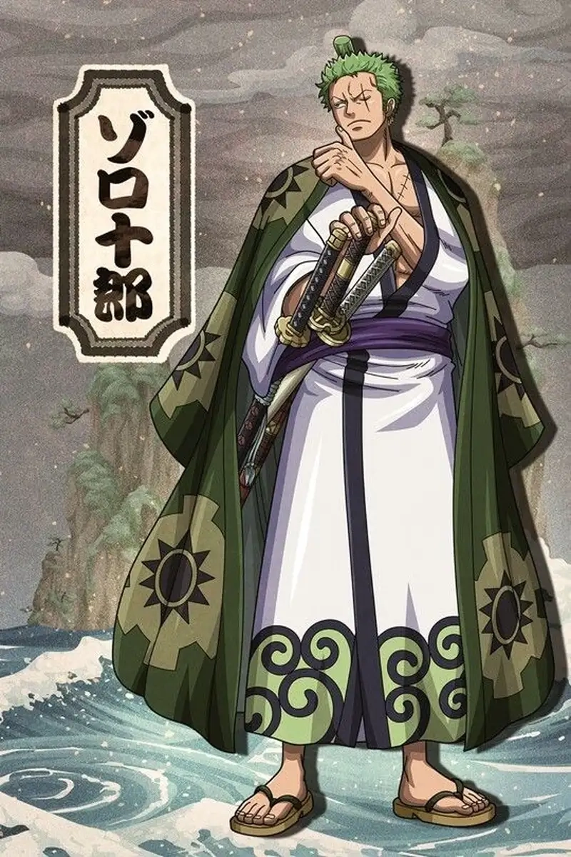 Roronoa Zoro Wano với tạo hình kiếm sĩ đầy cuốn hút