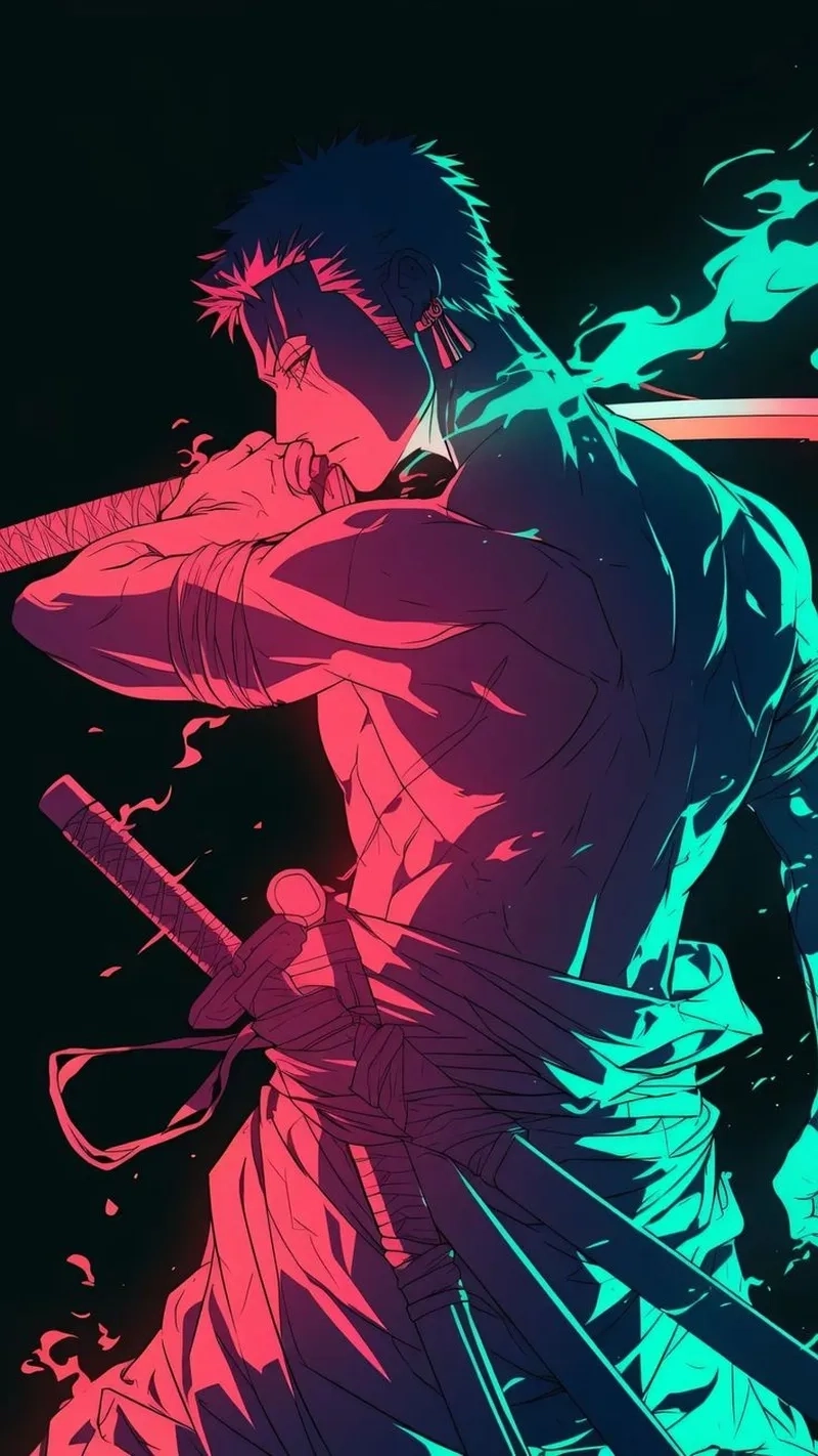 Zoro trắng đen đầy nghệ thuật và đậm chất manga