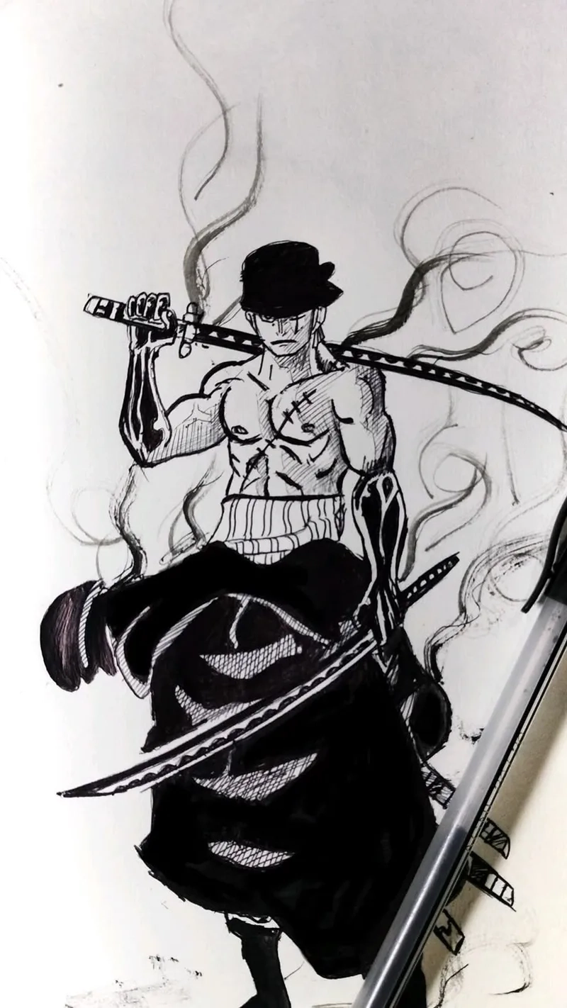 Hình ảnh Zoro nhỏ dễ thương nhưng đầy quyết tâm