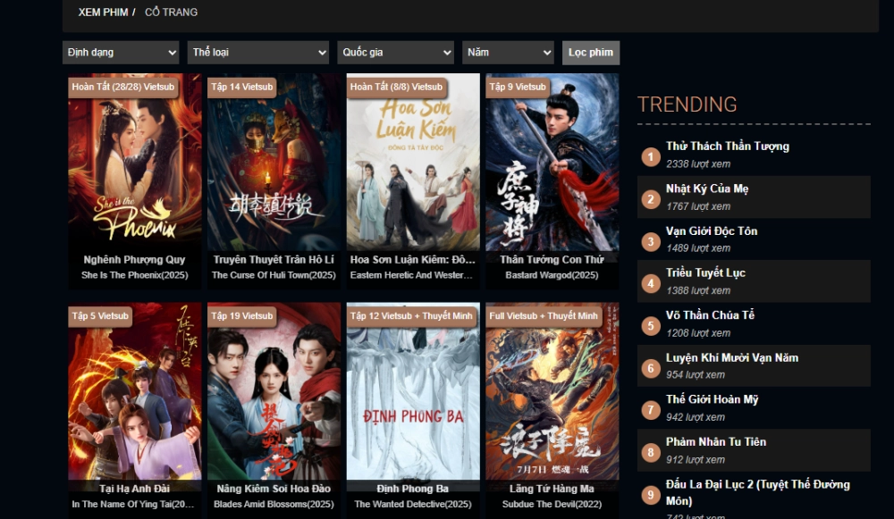 Phim cổ trang – Thể loại không bao giờ lỗi thời