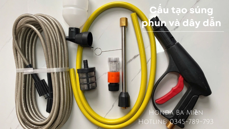 Cấu tạo súng phun và dây dẫn: yếu tố quyết định áp lực