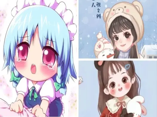 Bộ ảnh anime nữ chibi cute dễ thương khiến tim tan chảy