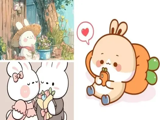 Bộ ảnh con thỏ chibi dễ thương khiến ai nhìn cũng mê