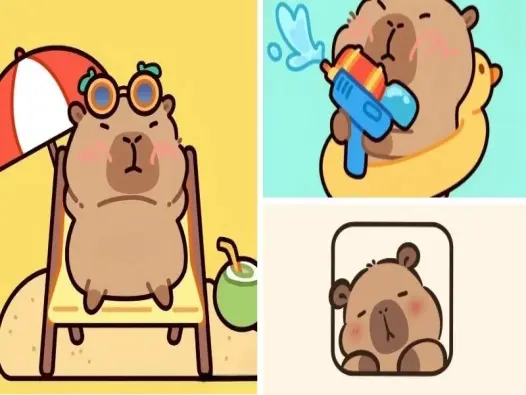 Bộ ảnh cute chibi capybara dễ thương khiến bạn tan chảy