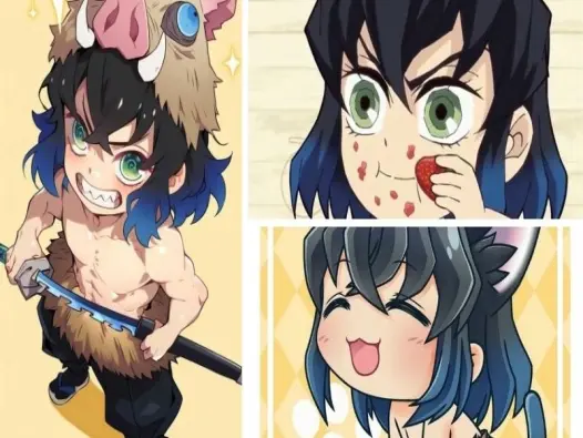 Bộ ảnh inosuke chibi đáng yêu pha chút ngầu lạ mắt độc đáo