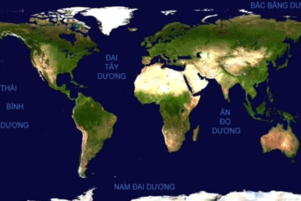 Giải mã 5 đại dương và 7 châu lục trên bản đồ thế giới