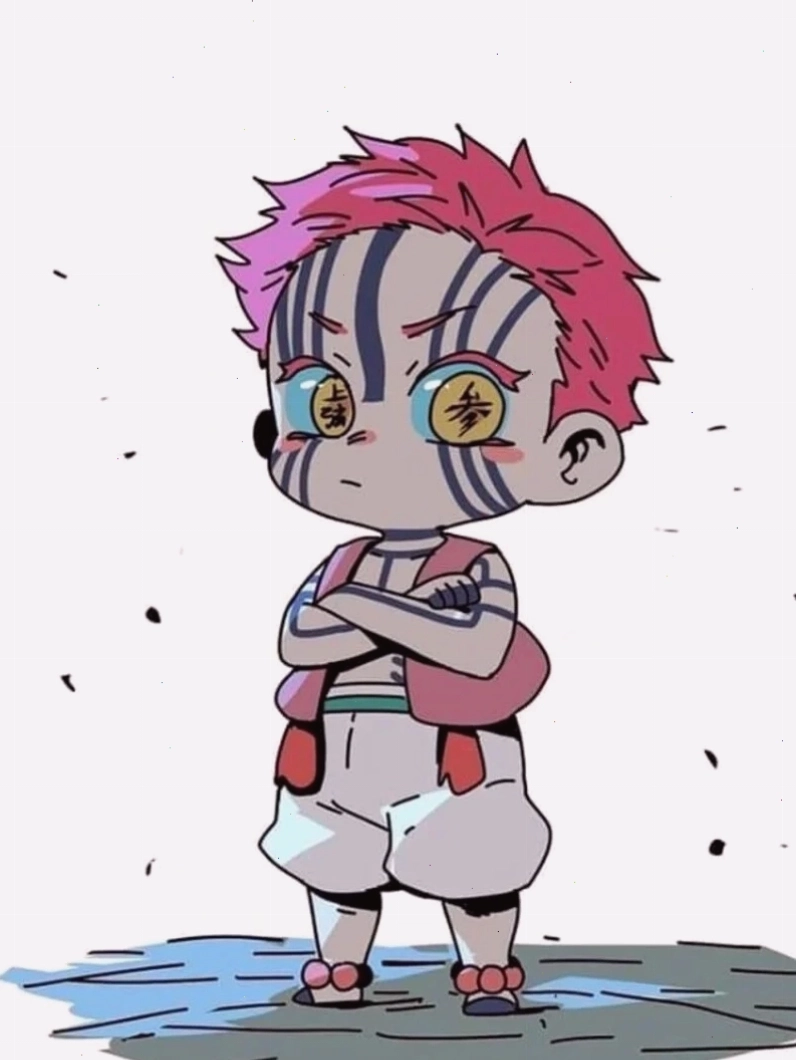 Ảnh Akaza chibi thể hiện sự ngầu lòi đặc trưng