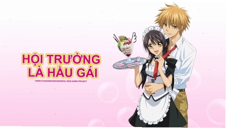 Ảnh anime hầu gái với biểu cảm đáng yêu, trang phục maid dễ thương
