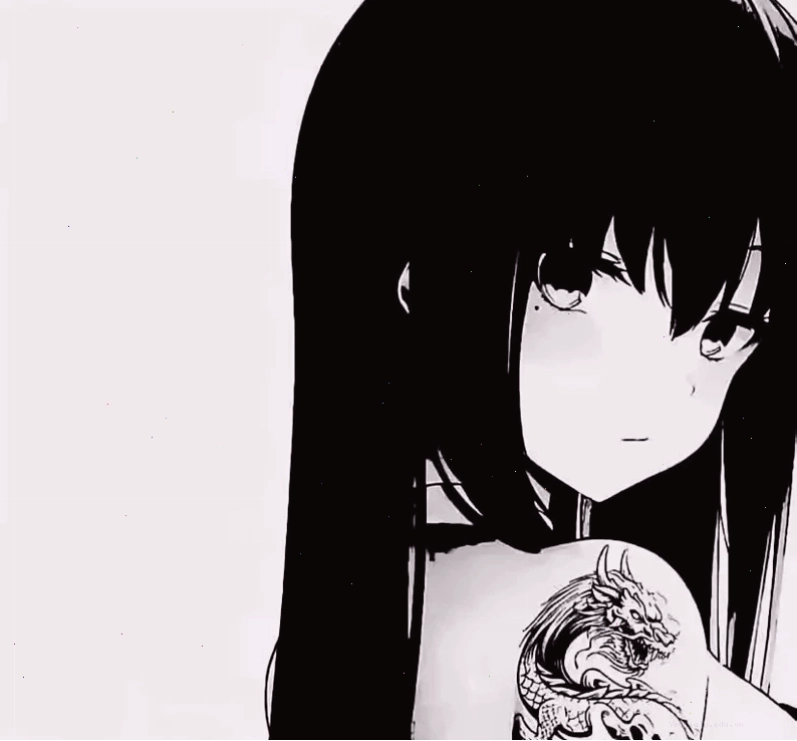 Ảnh anime nữ trắng đen 2