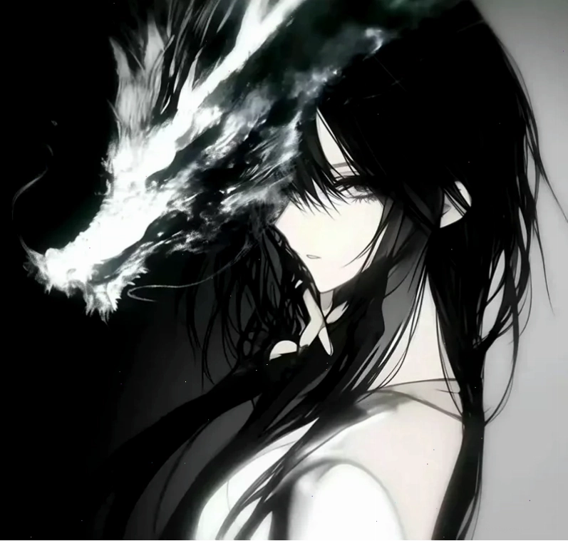 Ảnh anime nữ trắng đen 5