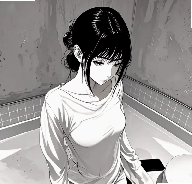 Ảnh anime nữ trắng đen 6