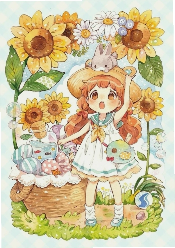Ảnh bìa chibi cô gái đang đọc sách trong không gian yên tĩnh