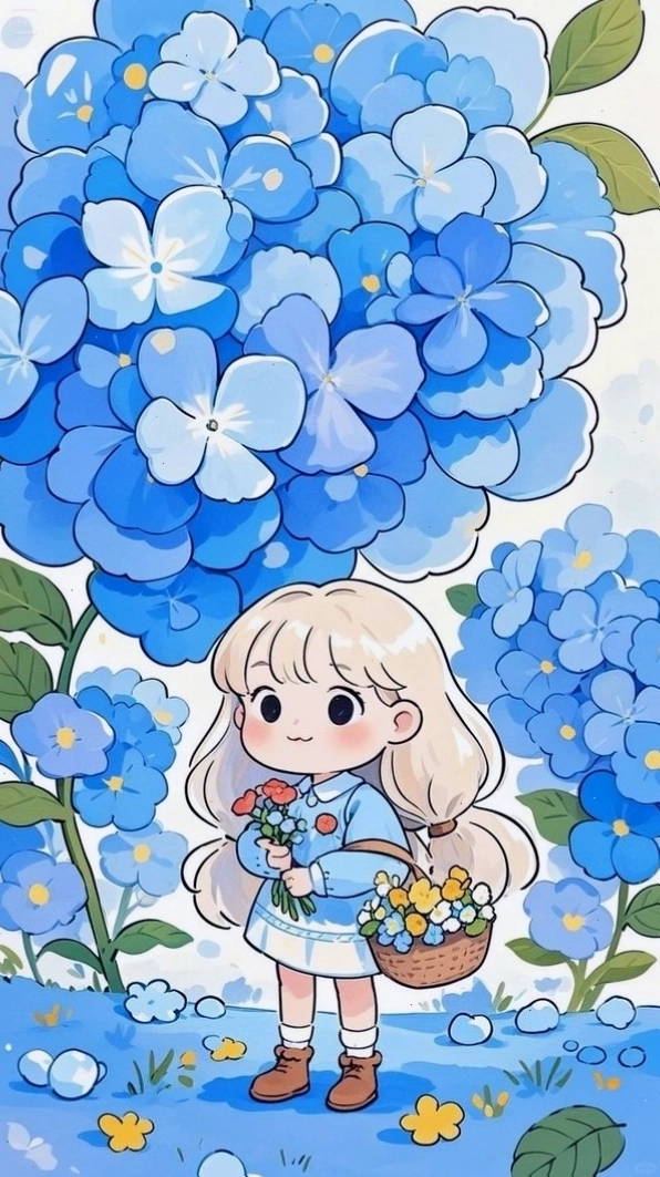 Ảnh bìa chibi cô gái với phong cách anime hiện đại