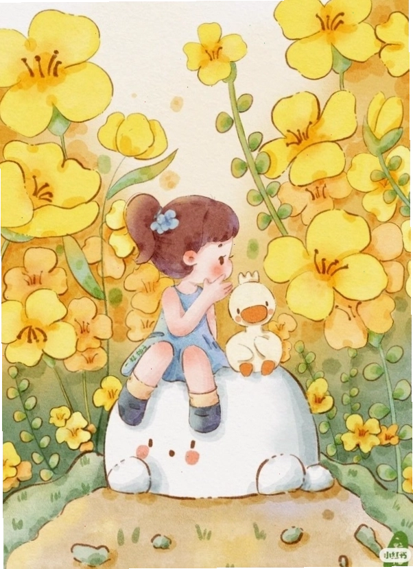 Ảnh bìa chibi cô gái với trang phục học sinh năng động