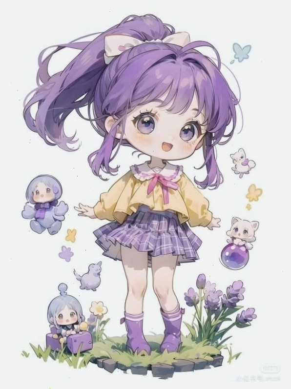 Ảnh bìa chibi với chủ đề âm nhạc và nghệ thuật
