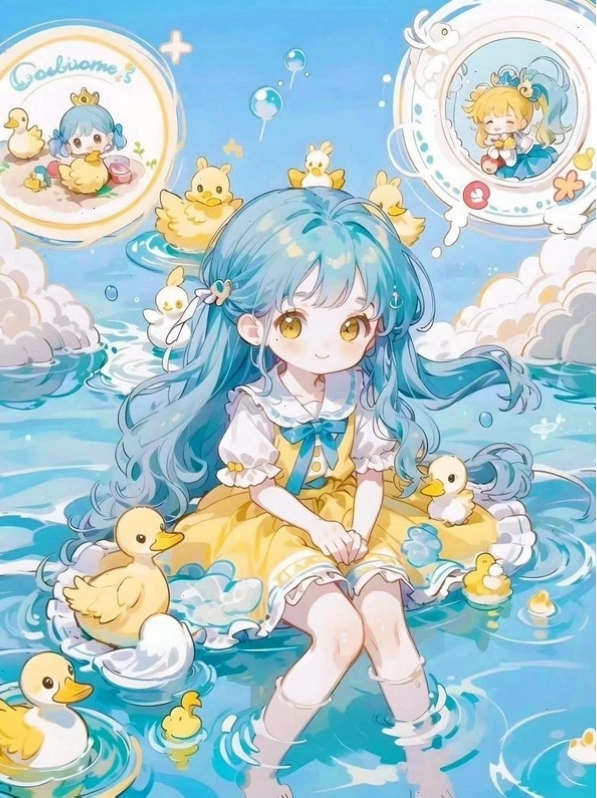 Ảnh bìa chibi với chủ đề học tập và tri thức