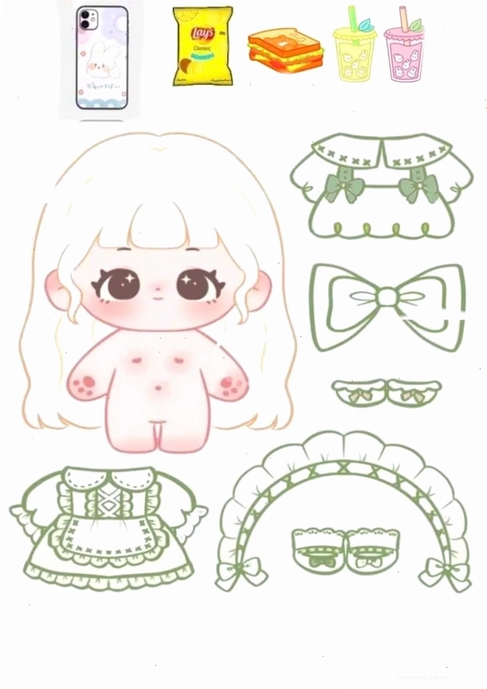 Ảnh búp bê giấy chibi đẹp mắt, đầy màu sắc