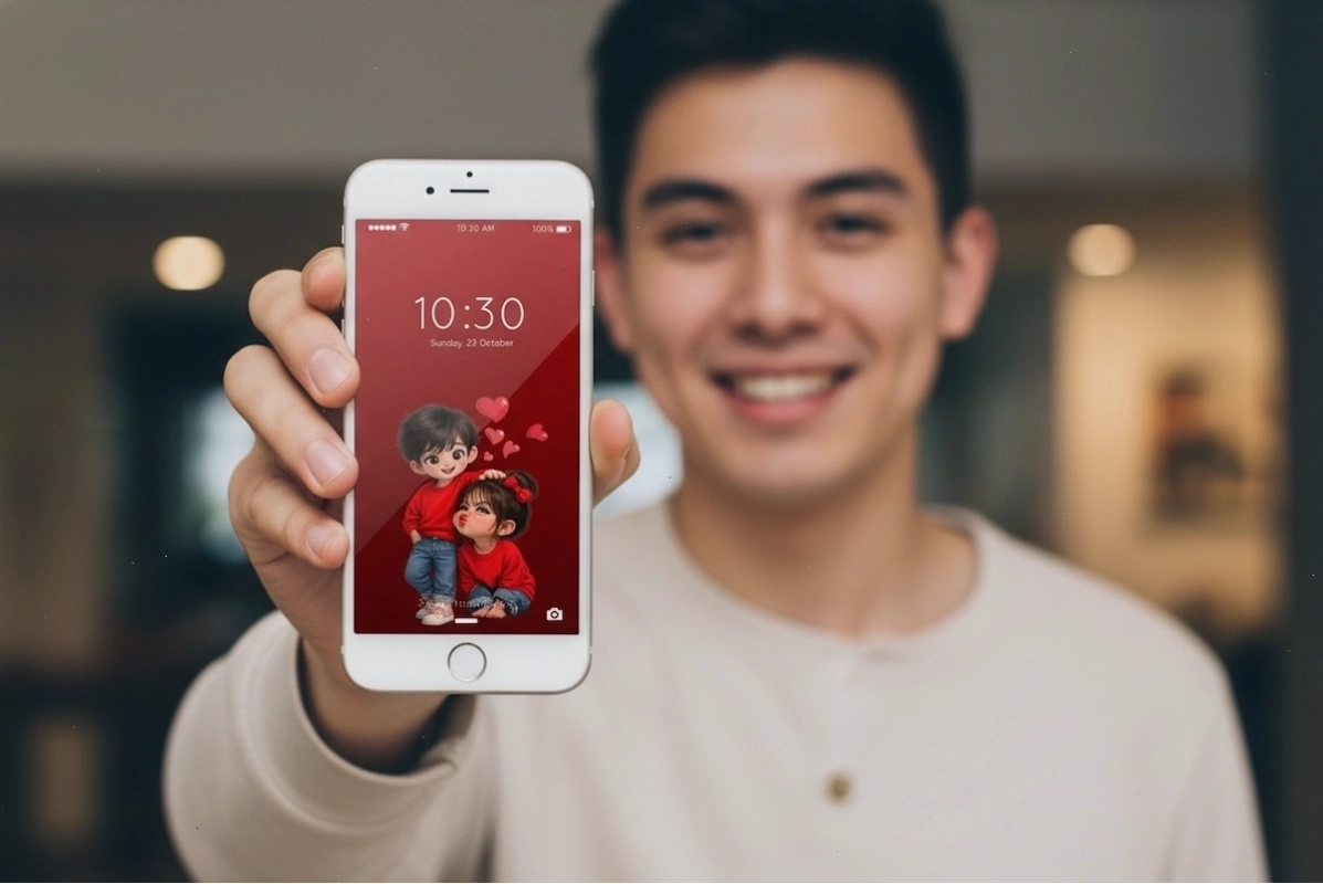 Ảnh chibi cặp đôi lãng mạn ngồi dưới gốc cây