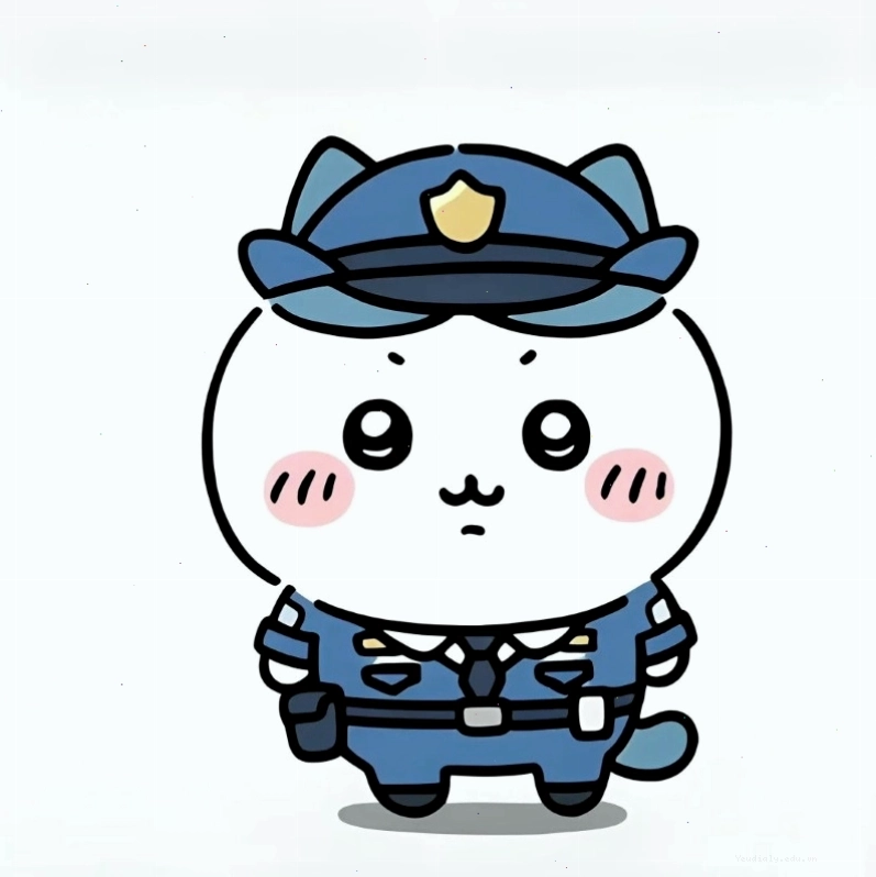 Ảnh chibi chú công an nghiêm nghị