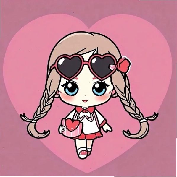 Ảnh chibi nữ cute đơn giản với trang phục đời thường