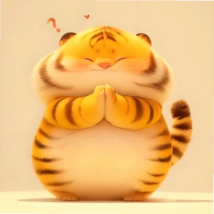 Ảnh hổ cute chibi đang tương tác với khán giả