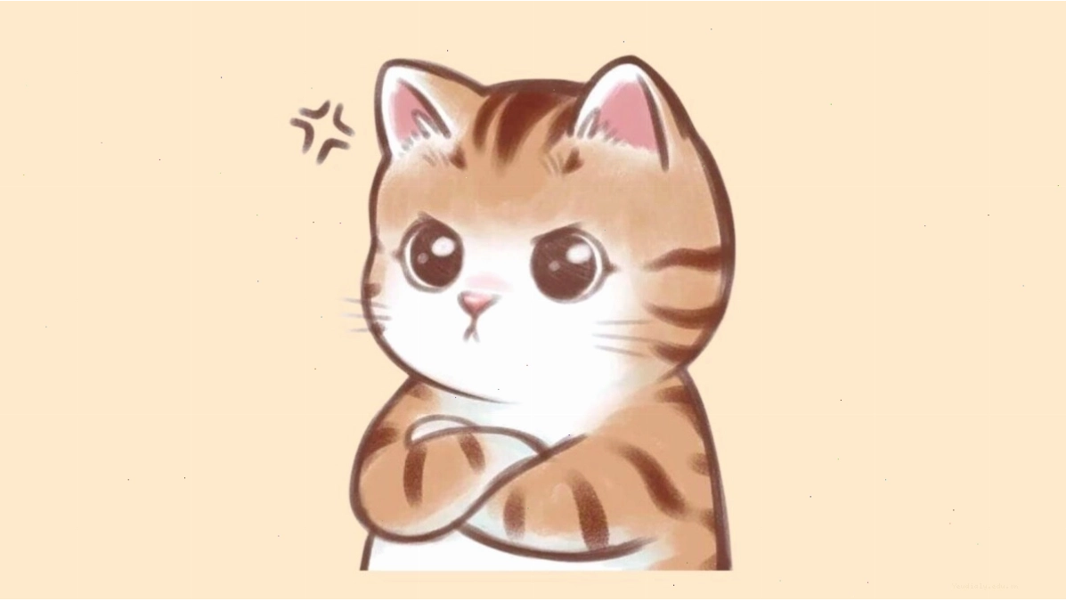 Ảnh mèo chibi cầm ô dưới mưa