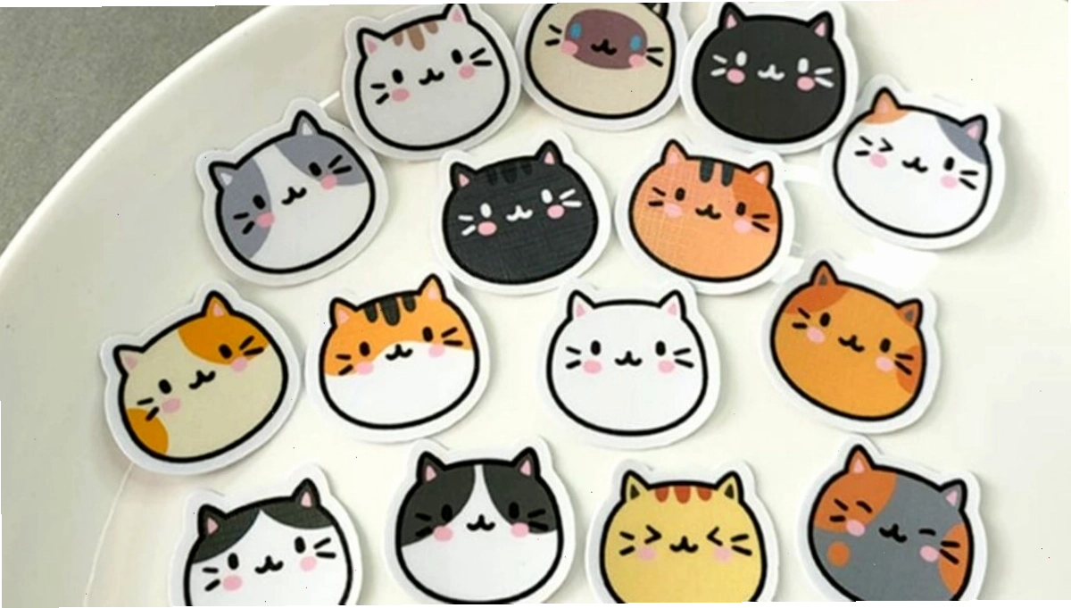 Ảnh mèo chibi đội mũ sinh nhật