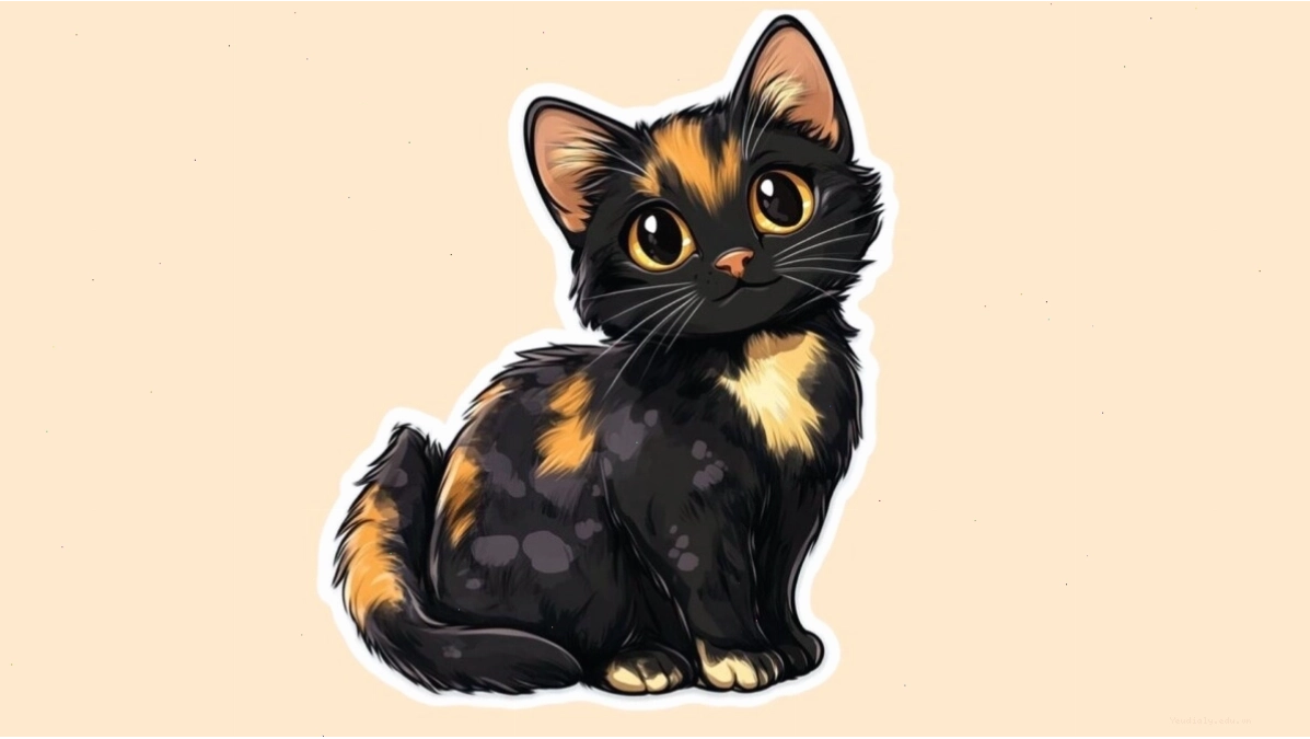 Ảnh mèo chibi ngồi trên xích đu