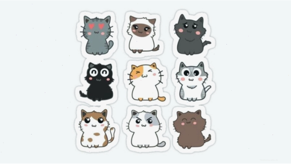Ảnh mèo chibi với đôi mắt to tròn ngơ ngác