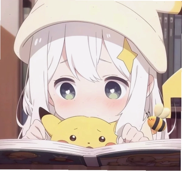 Ảnh minh họa avatar chibi nữ cute với đôi mắt to tròn và má hồng xinh xắn