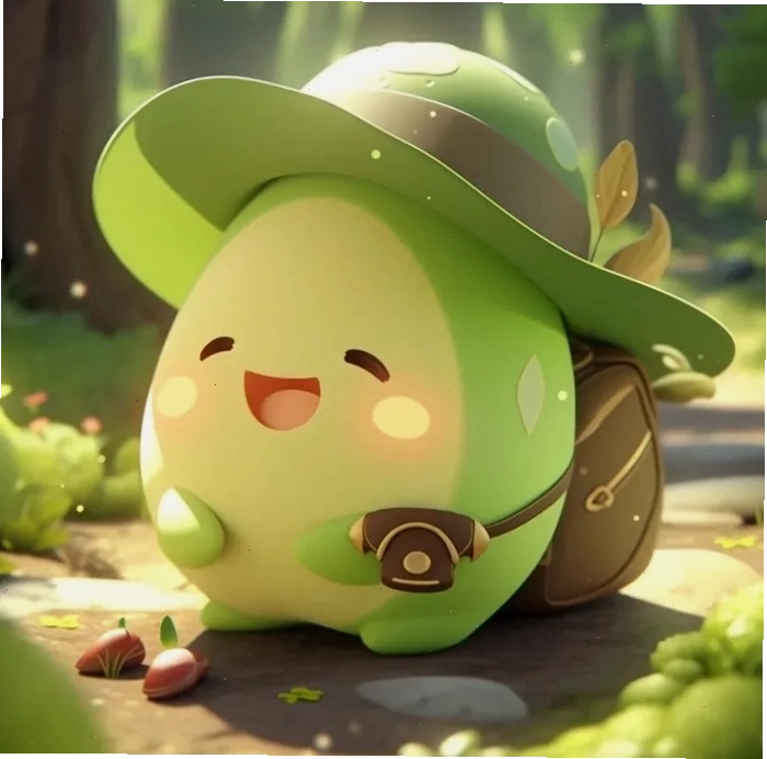 Ảnh quả bơ chibi 3D