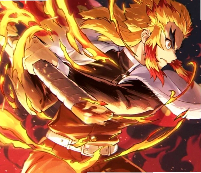 Ảnh Rengoku đẹp với tông màu rực rỡ