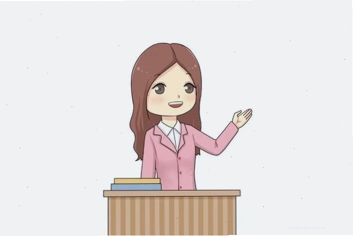Ảnh vẽ cô giáo chibi với trang phục công sở năng động