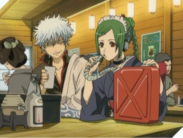 Anime hầu gái mèo với tai và đuôi đặc trưng