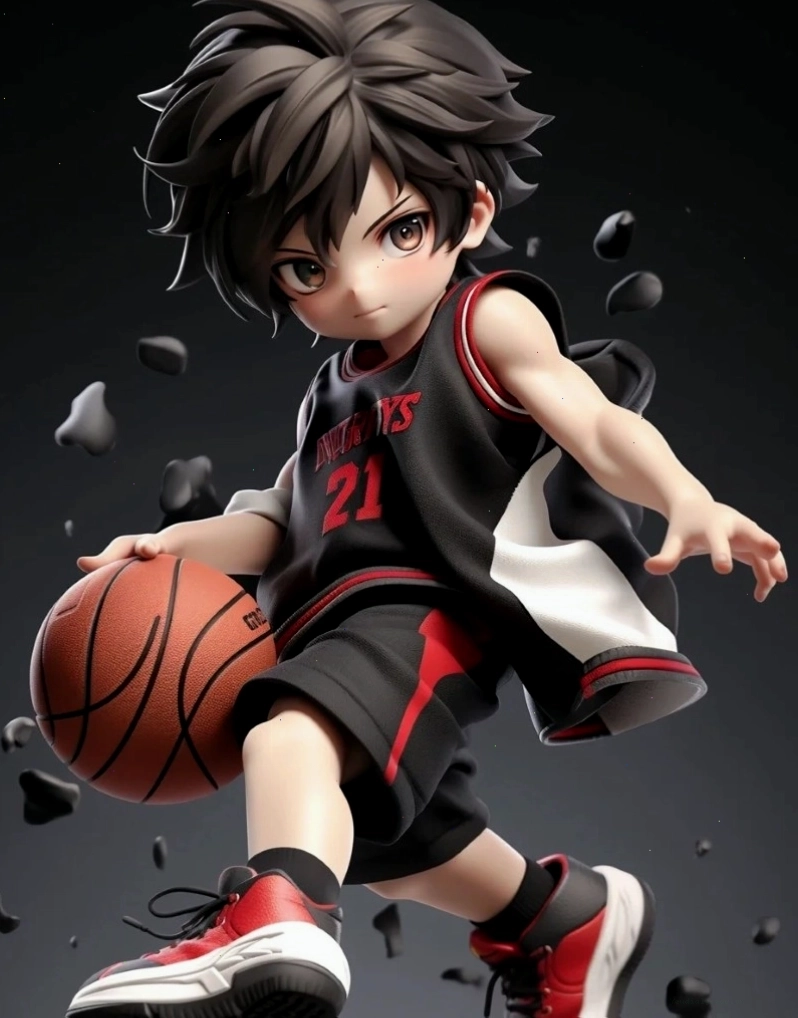Avatar anime chibi boy lạnh lùng với chiếc khăn quàng cổ