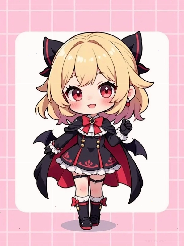 Avatar chibi nữ cute với trang phục ấn tượng và phong cách cá tính