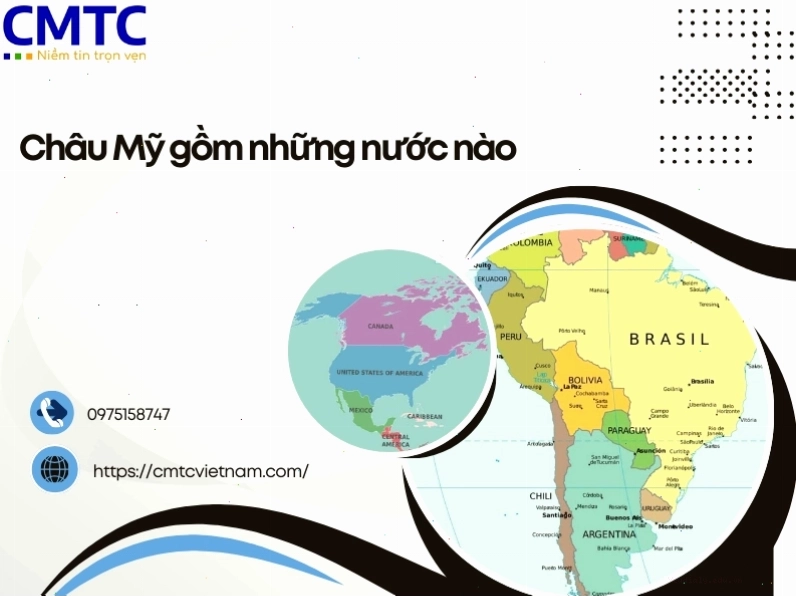 Bản đồ khái quát các nước thuộc Châu Mỹ