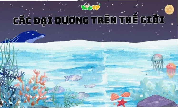 Bản đồ minh họa vị trí của các đại dương trên thế giới