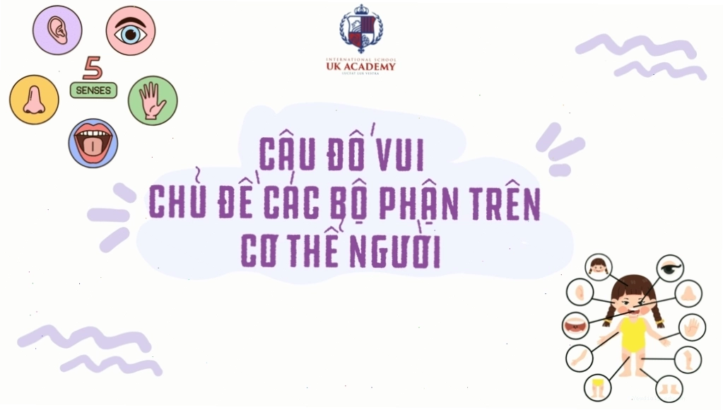 Bé mầm non thích thú khi trả lời câu đố về các bộ phận trên cơ thể người