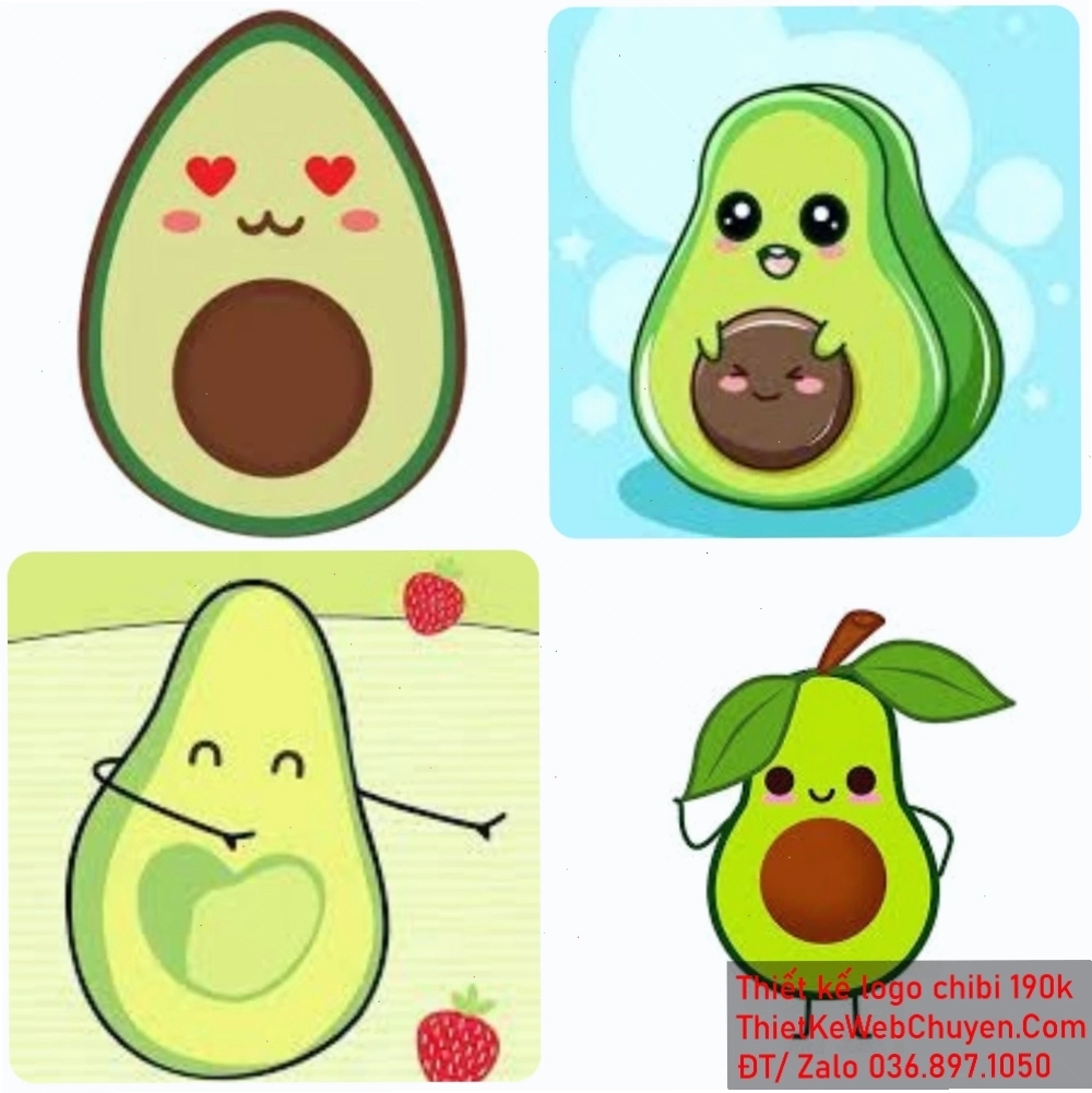 Bí quyết tạo hình trái bơ chibi độc đáo