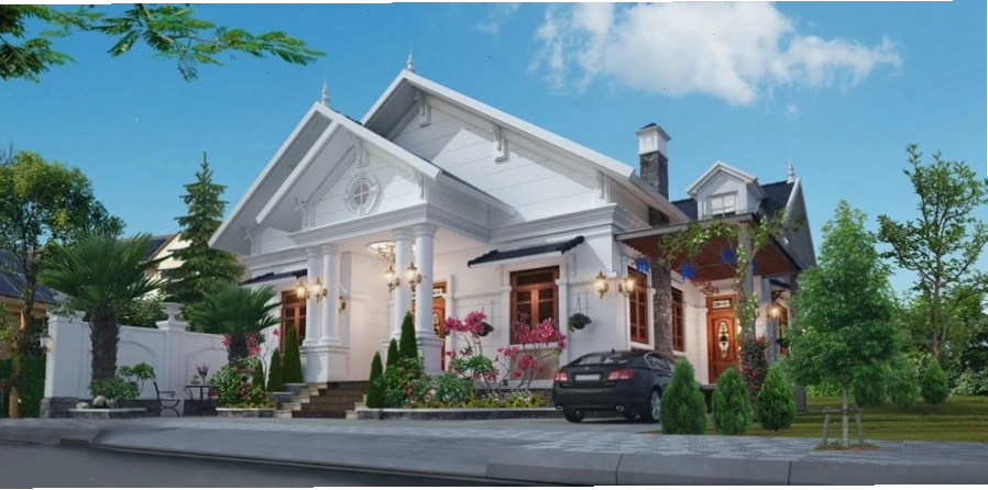 Biệt thự 1 tầng kiểu Châu Âu hiện đại với các đường nét khỏe khoắn