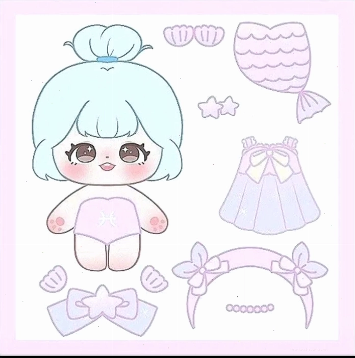 Búp bê giấy chibi anime với phong cách cắt dán độc đáo