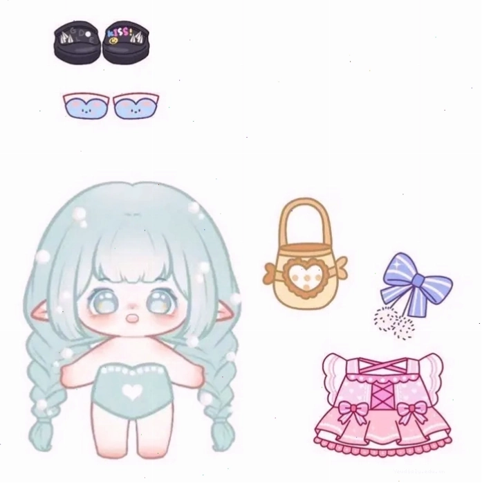 Búp bê giấy chibi phong cách anime dễ thương