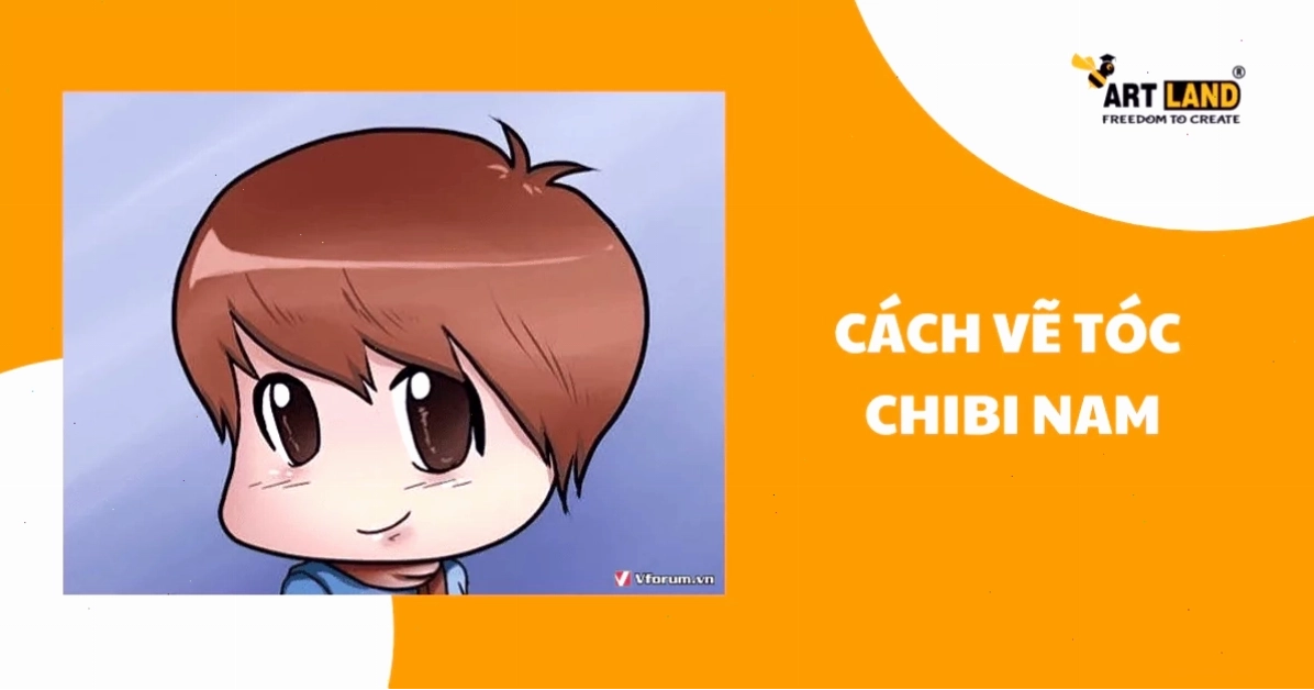 Các bước vẽ tóc chibi nam đơn giản với nét cọ mềm mại