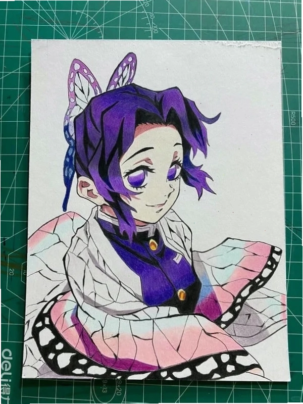 Cách vẽ Shinobu Koch chibi bằng bút chì với đường nét tinh tế