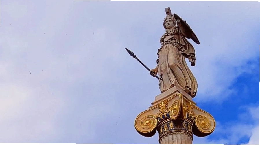 Cảnh quan đường phố Athens với kiến trúc đặc trưng