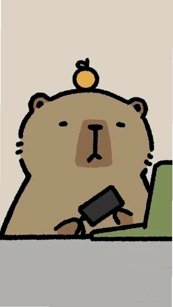 Capybara chibi ăn lá cây